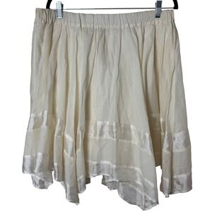Banana Republic Skirt Women 8 Cream Heritage Handkerchief Hem Textured Boho